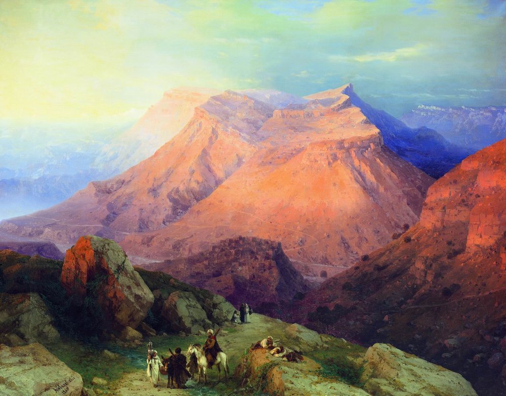 аул гуниб в дагестане. вид с восточной стороны. 1869