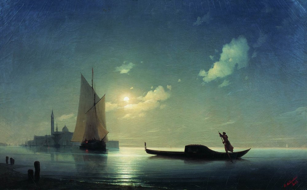 гондольер на море ночью 1843