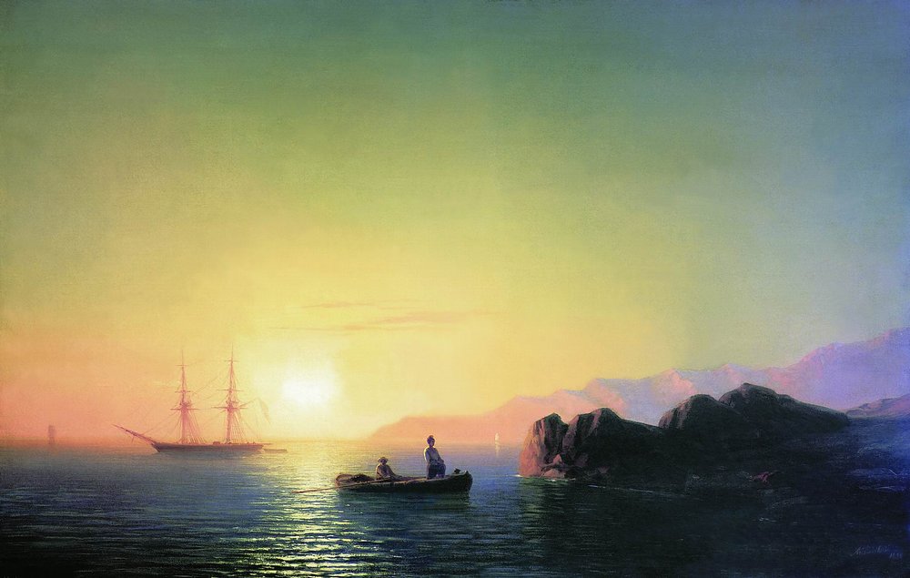 закат солнца у крымских берегов 1856