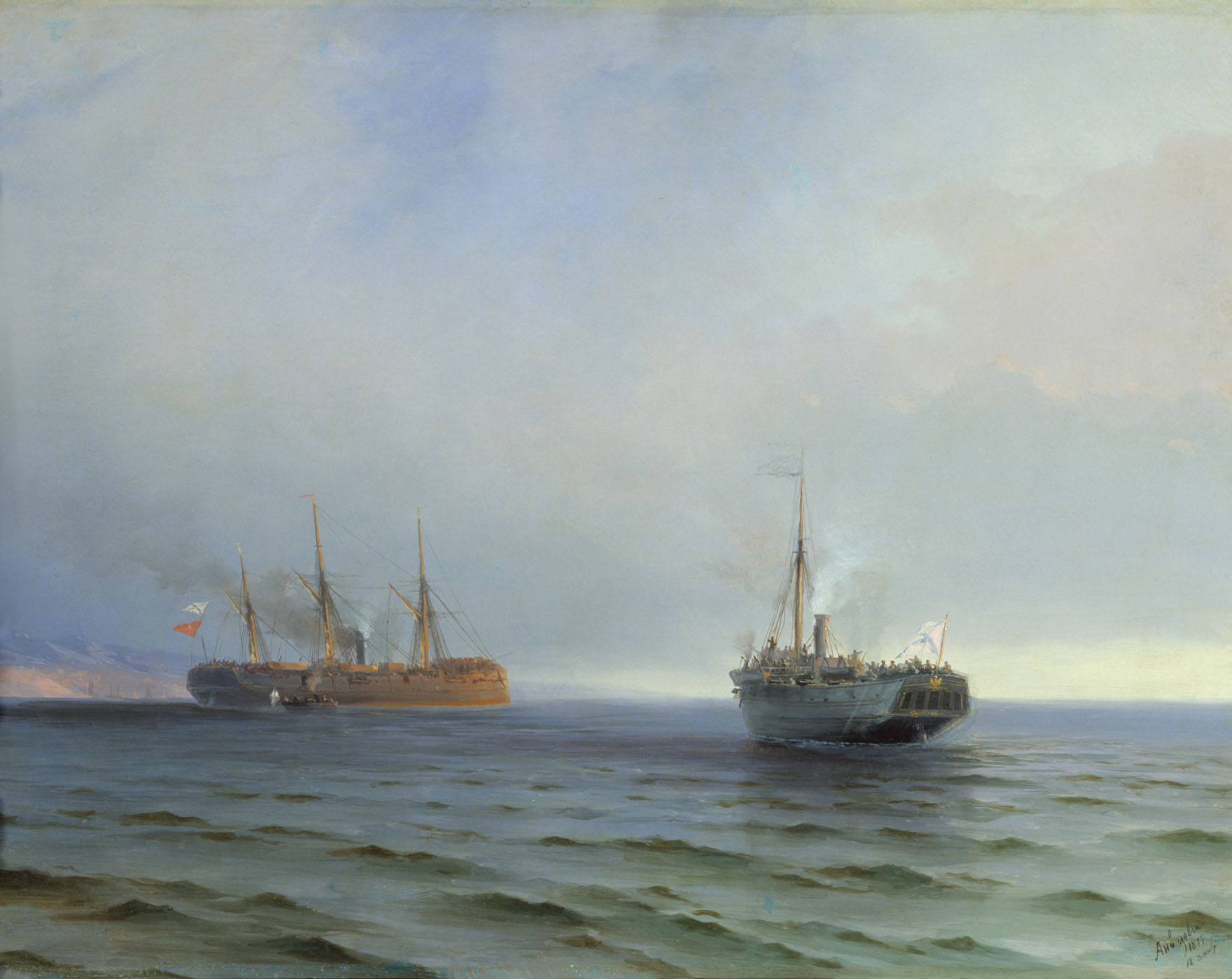 захват пароходом Россия турецкого военного транспорта Мессина на черном море 13 декабря 1877