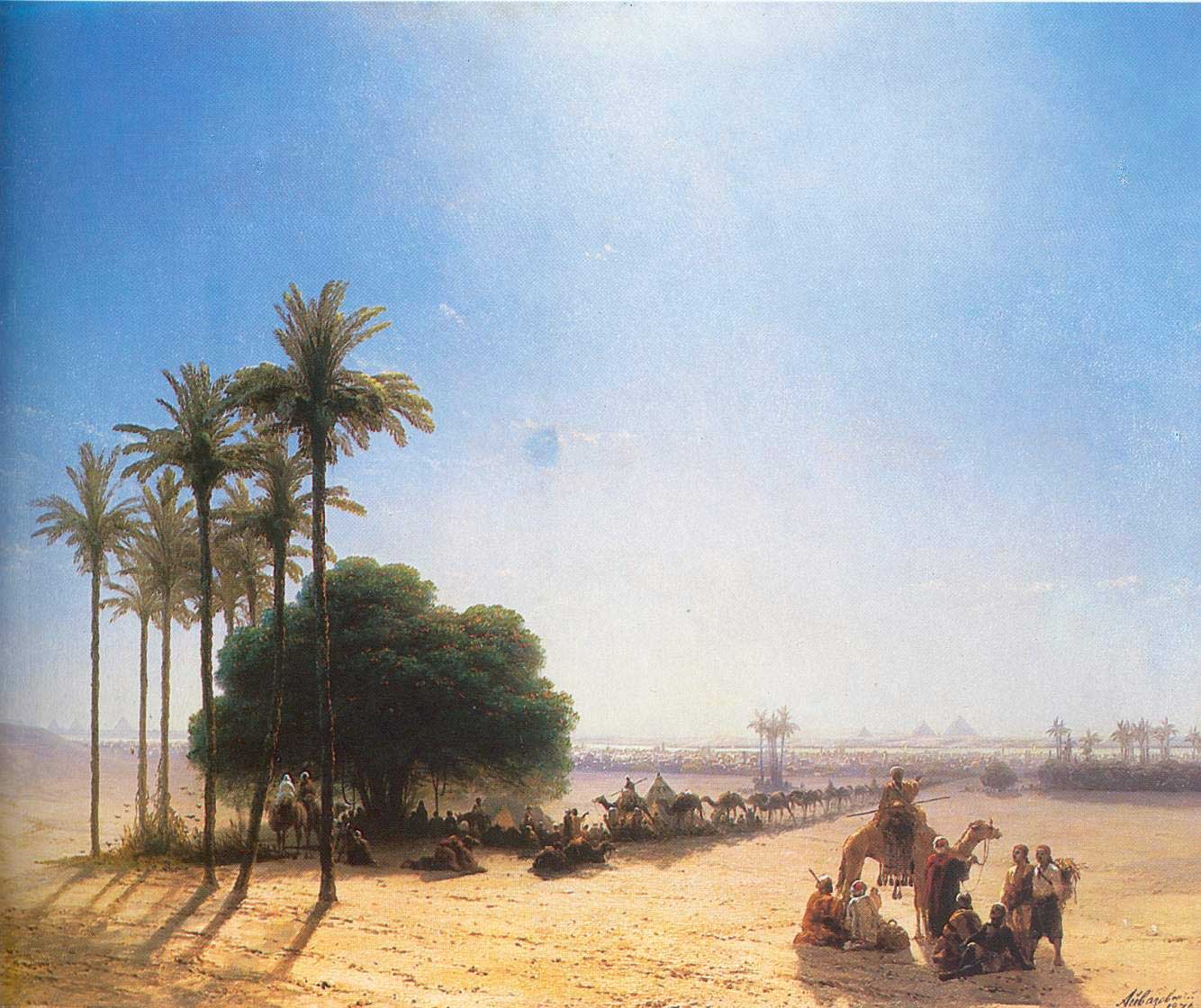 караван в оазисе. египет 1871