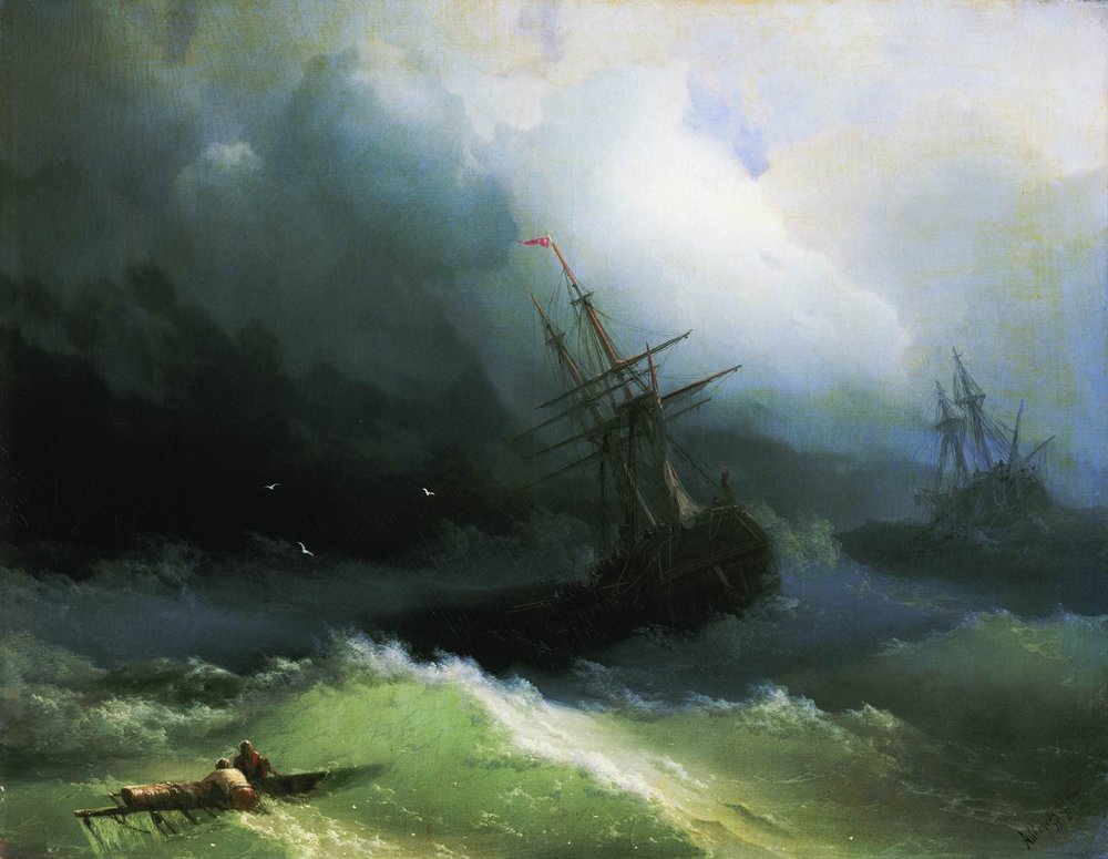 корабли на бушующем море 1866