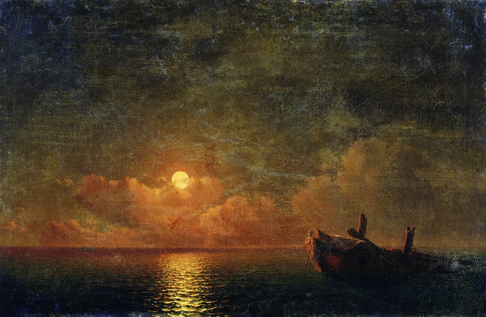 лунная ночь. разбитый корабль 1871