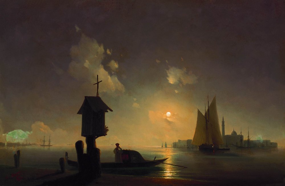 морсокй вид с часовней на берегу 1845