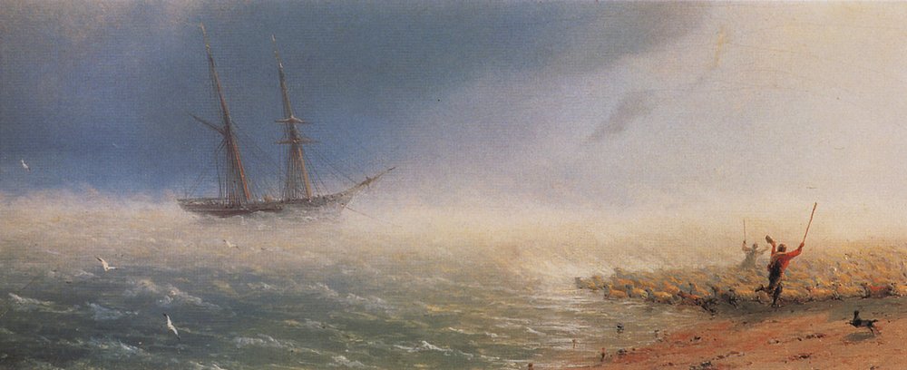 овцы загоняемые бурею в море 1855