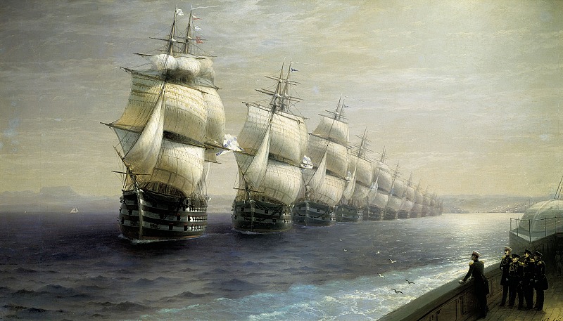 смотр черноморского флота в 1849 г. (1886)