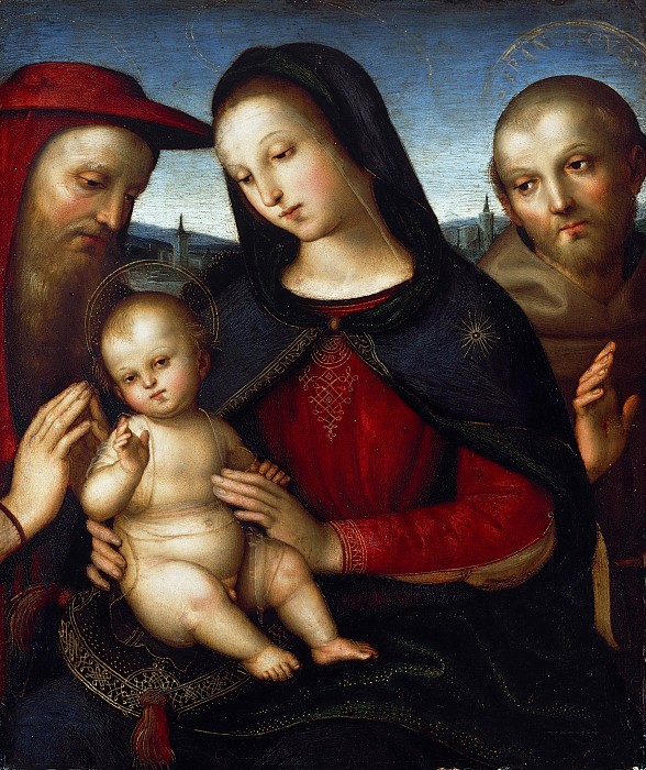 Мадонна с благословляющим Младенцем со свв Иеронимом и Франциском 1502