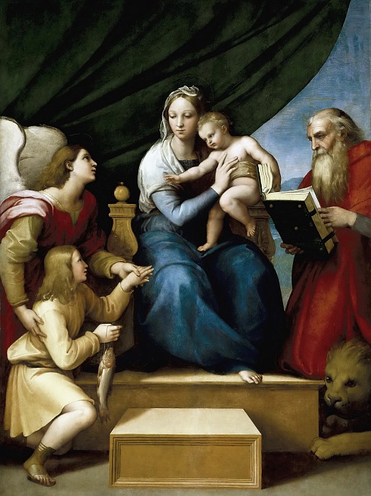 Мадонна с младенцем с архангелом Рафаилом, Товией и св Иеронимом 1513-14