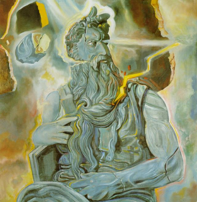 Моисей в духе микеланджело на могилеюлия ii в риме 1982