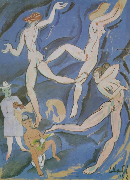 Сатирическая композиция (на тему картины -танец- матисса) 1923