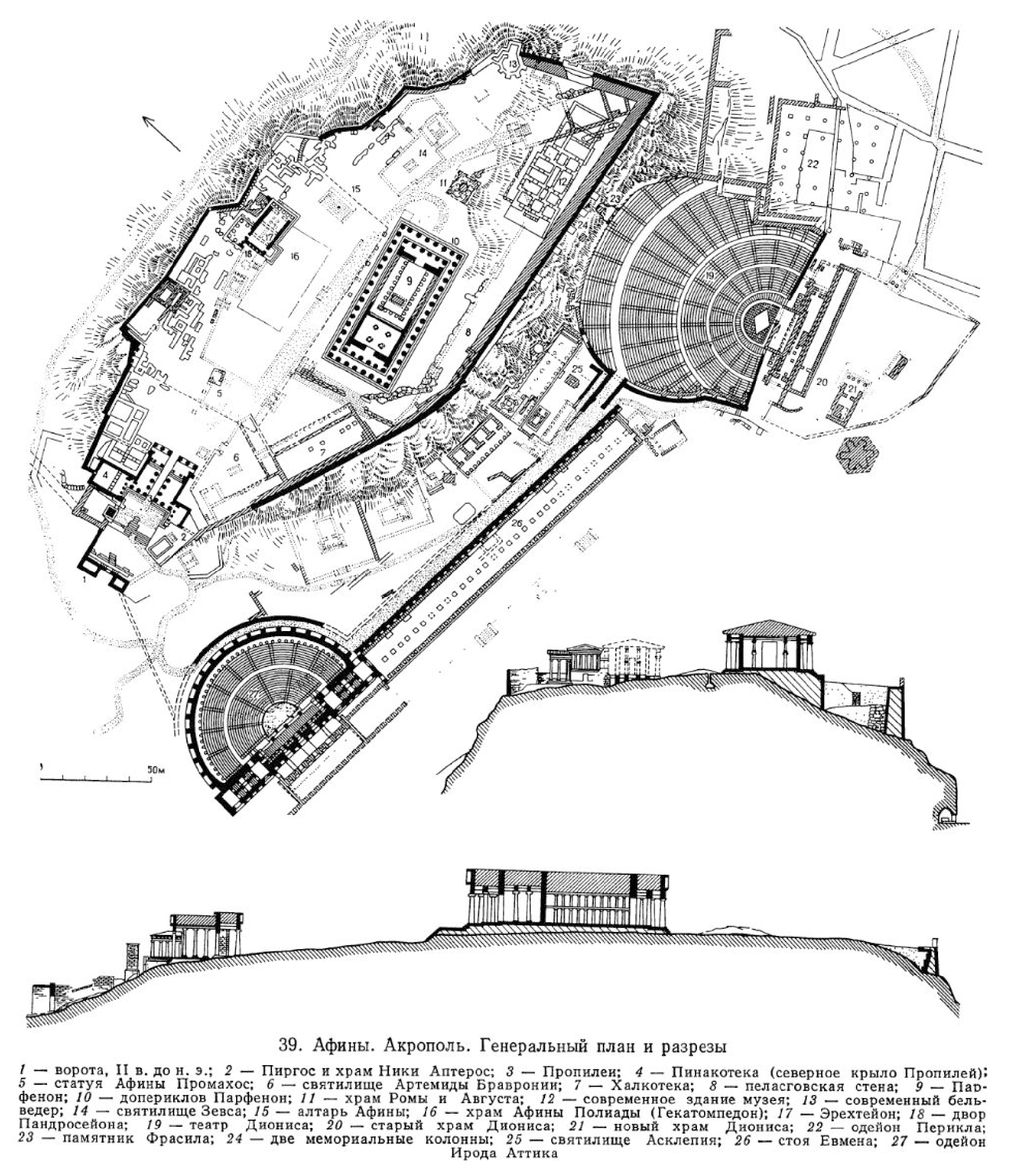 План афинского акрополя